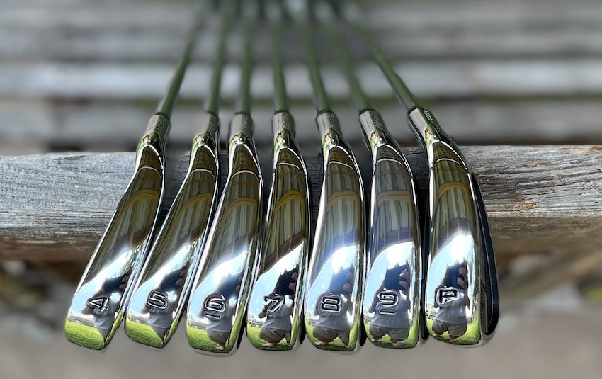 Soles of Callaway Paradym Irons