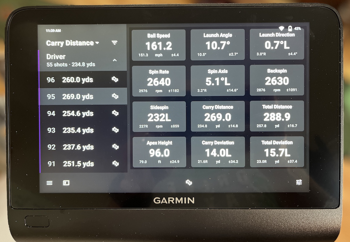 Garmin Approach R50 Launch Monitoro Driver Numbers