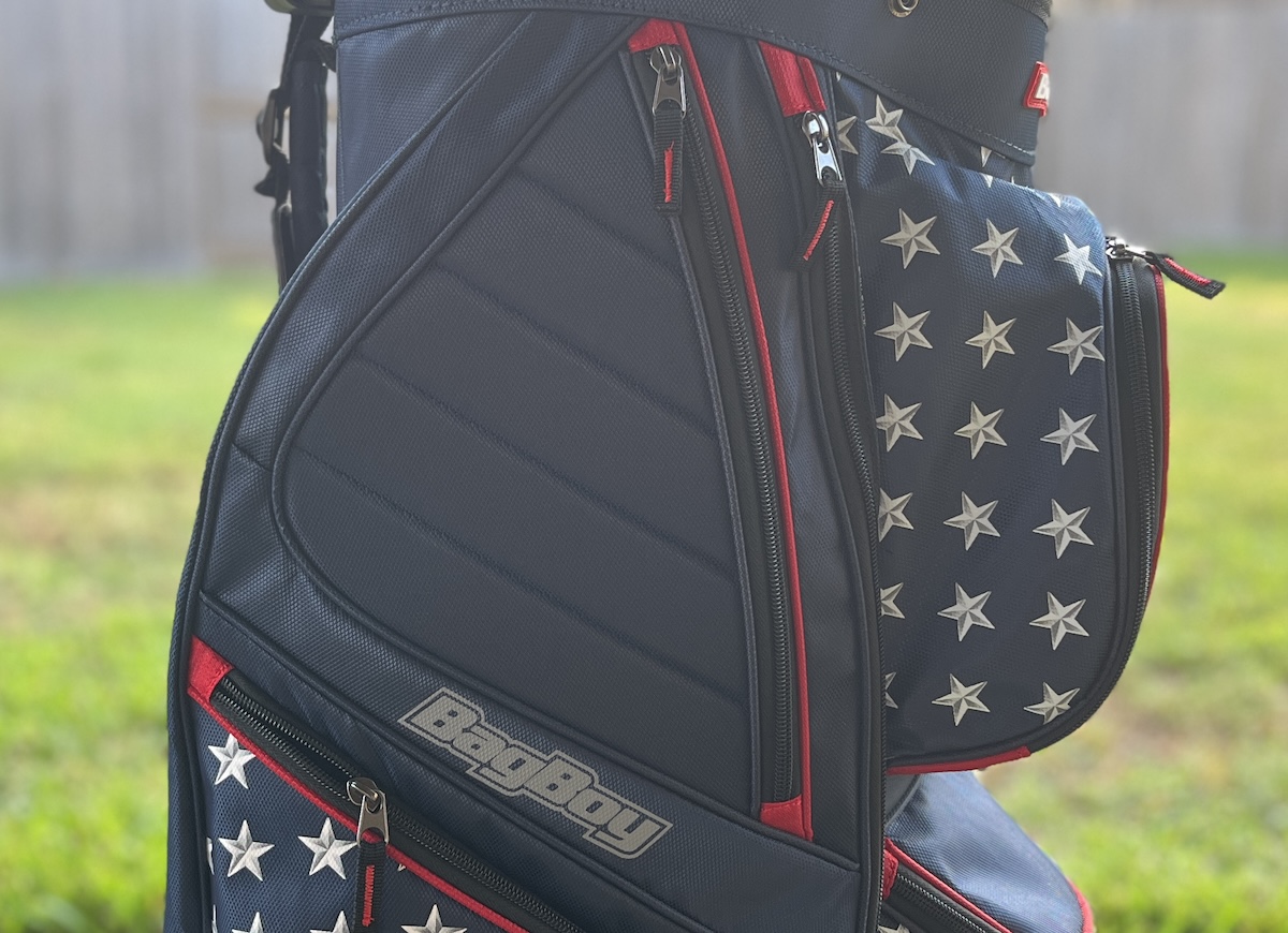 Bag Boy CB-15 Cart Golf Bag left side pockets Bag Boy CB-15 Cart Golf Bag left side pockets