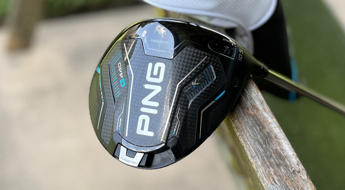 Ping G440 K Driver sole weight in fade position