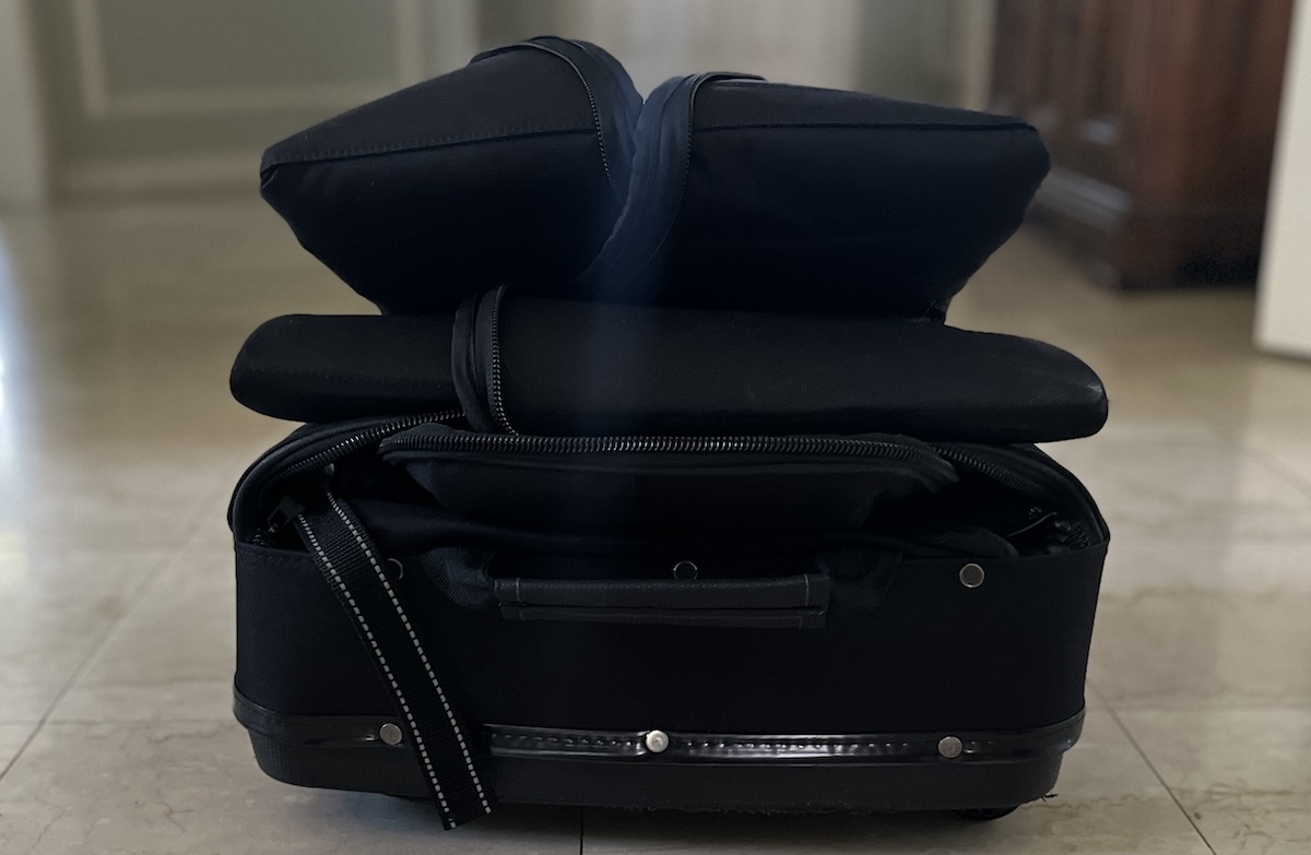 The Bag Boy Freestyle travel cover folded up for storage