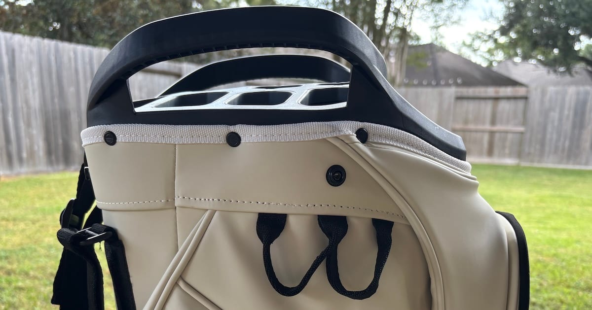 Sunday Golf Big Rig cart bag top handle and accessory loops