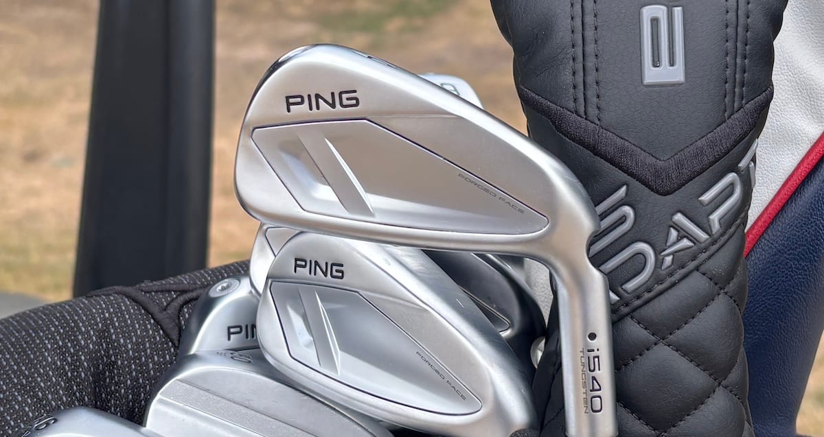 Ping i540 irons in the bag on the course